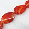 Gemstone beads, Agate(dyed), Flat Oval 32x22mm, sold per 16-inch strand