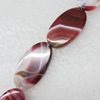 Gemstone beads, Agate(dyed), Flat Oval 39x21mm, sold per 16-inch strand
