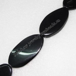 Gemstone beads, Agate(dyed), Flat Oval 50x25mm, sold per 16-inch strand