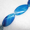 Gemstone beads, Agate(dyed), Flat Oval 49x25mm, sold per 16-inch strand