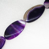 Gemstone beads, Agate(dyed), Flat Oval 49x26mm, sold per 16-inch strand