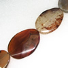 Gemstone beads, Agate(dyed), Flat Oval 50x35mm, sold per 16-inch strand