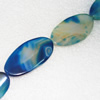 Gemstone beads, Agate(dyed), Flat Oval 58x26mm, sold per 16-inch strand