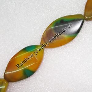 Gemstone beads, Agate(dyed), Horse Eye 45x24mm, sold per 16-inch strand