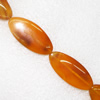 Gemstone beads, Agate(dyed), Flat Oval 46x23mm, sold per 18-inch strand