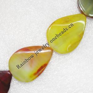 Gemstone beads, Agate(dyed), Teardrop 40x30mm, sold per 22-inch strand