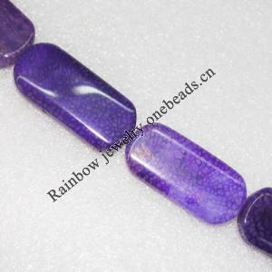 Gemstone beads, Agate(dyed), Rectangle 42x19mm, sold per 27-inch strand