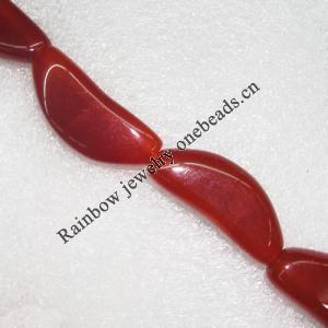 Gemstone beads, Agate(dyed), Moon 39x17mm, sold per 28-inch strand