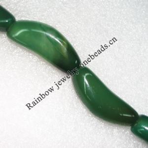 Gemstone beads, Agate(dyed), Moon 39x17mm, sold per 28-inch strand