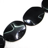Gemstone beads, Agate(dyed), Twist Flat Oval 40x31mm, sold per 34-inch strand