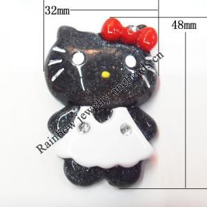 Resin Cabochons, No Hole Headwear & Costume Accessory, Animal 32x48mm, Sold by Bag