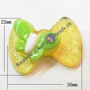 Resin Cabochons, No Hole Headwear & Costume Accessory, Knot with Animal 30x22mm, Sold by Bag