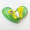 Resin Cabochons, No Hole Headwear & Costume Accessory, Heart with Acrylic Zircon 22x33mm, Sold by Bag