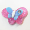 Resin Cabochons, No Hole Headwear & Costume Accessory, Butterfly with Acrylic Zircon 20x31mm, Sold by Bag