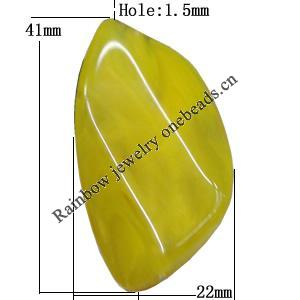 Imitate Jade Painted Acrylic Beads, 41x22mm Hole:1.5mm Sold by Bag