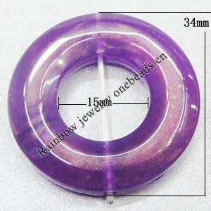 Imitate Jade Painted Acrylic Beads, Donut O:34mm I:15mm Sold by Bag