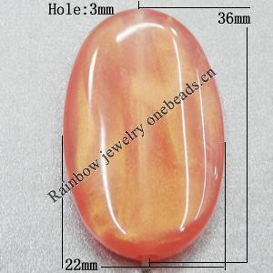 Imitate Jade Painted Acrylic Beads, Flat Oval 36x22mm Hole:3mm Sold by Bag