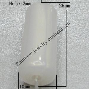 Imitate Jade Painted Acrylic Beads, Column 25x10mm Hole:2mm Sold by Bag