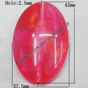 Imitate Jade Painted Acrylic Beads, Oval 42x27.5mm Hole:2.5mm Sold by Bag