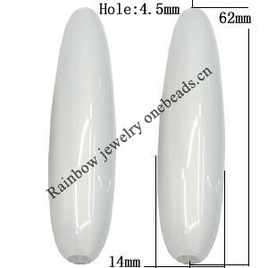 Imitate Jade Painted Acrylic Beads, Rod 62x14mm Hole:4.5mm Sold by Bag