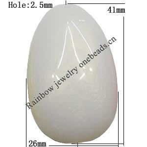 Imitate Jade Painted Acrylic Beads, Oval 41x26mm Hole:2.5mm Sold by Bag