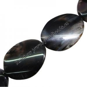 Gemstone beads, Agate(dyed), Flat Oval 39x30mm, sold per 16-inch strand