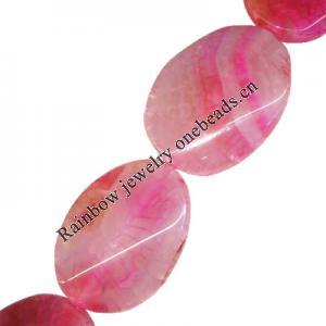 Gemstone beads, Agate(dyed), Flat Oval 41x32mm, sold per 16-inch strand