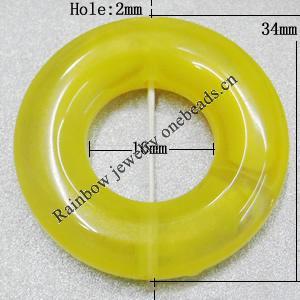 Imitate Jade Painted Acrylic Beads, Donut O:34mm I:16mm Hole:2mm Sold by Bag