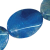 Gemstone beads, Agate(dyed), Flat Oval 41x32mm, sold per 16-inch strand