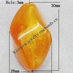 Imitate Jade Painted Acrylic Beads, Twist Oval 30x28mm Hole:3mm Sold by Bag