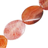 Gemstone beads, Agate(dyed), Flat Oval 39x30mm, sold per 16-inch strand
