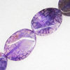 Gemstone beads, Agate(dyed), Flat Oval 40x30mm, sold per 16-inch strand