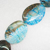 Gemstone beads, Agate(dyed), Flat Oval 39x30x7mm, sold per 16-inch strand