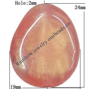 Imitate Jade Painted Acrylic Beads, Flat Teardrop 24x19mm Hole:2mm Sold by Bag