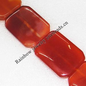 Gemstone beads, Agate(dyed), Rectangle 40x30mm, sold per 16-inch strand