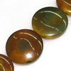 Gemstone beads, Agate(dyed), Round 42x13mm, sold per 16-inch strand