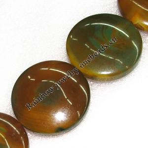 Gemstone beads, Agate(dyed), Round 42x13mm, sold per 16-inch strand