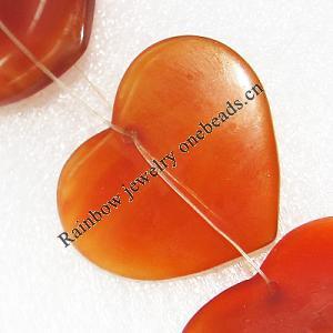 Gemstone beads, Agate(dyed), Heart 37x45mm, sold per 16-inch strand