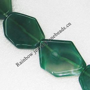 Gemstone beads, Agate(dyed), Polygon 43x30mm, sold per 16-inch strand