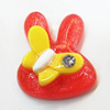 Resin Cabochons, No Hole Headwear & Costume Accessory, Animal head with Acrylic Zircon 24x27mm, Sold by Bag