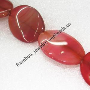 Gemstone beads, Agate(dyed), Flat Oval 39x29x6mm, sold per 16-inch strand