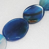 Gemstone beads, Agate(dyed), Flat Oval 42x31x7mm, sold per 16-inch strand