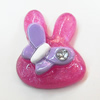 Resin Cabochons, No Hole Headwear & Costume Accessory, Animal head with Acrylic Zircon 24x27mm, Sold by Bag