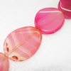 Gemstone beads, Agate(dyed), Flat Oval 41x30x6mm, sold per 16-inch strand