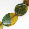 16Gemstone beads, Agate(dyed), Flat Oval 40x30x6mm, sold per 16-inch strand