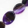 Gemstone beads, Agate(dyed), Flat Oval 33x24x6mm, sold per 16-inch strand
