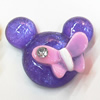 Resin Cabochons, No Hole Headwear & Costume Accessory, Animal head with Acrylic Zircon 25x32mm, Sold by Bag