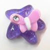 Resin Cabochons, No Hole Headwear & Costume Accessory, Star with Acrylic Zircon 25x26mm, Sold by Bag