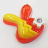 Resin Cabochons, No Hole Headwear & Costume Accessory, Animal Head with Acrylic Zircon 23x28mm, Sold by Bag