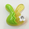 Resin Cabochons, No Hole Headwear & Costume Accessory, Animal Head with Acrylic Zircon 23x28mm, Sold by Bag